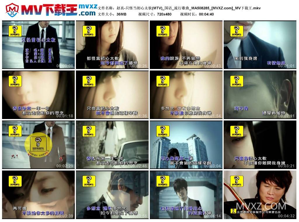 赵真-只怪当初心太软(MTV)_国语_流行歌曲_MA508285